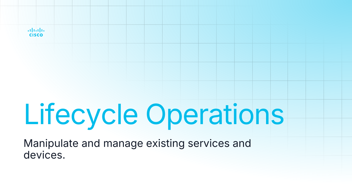 Lifecycle Operations | Guides and References NSO 6.3 (EoM) | Cisco ...