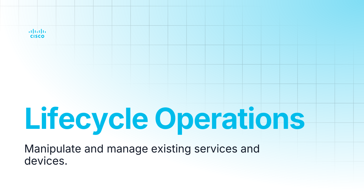 Lifecycle Operations | Guides and References NSO 6.5 | Cisco Crosswork ...
