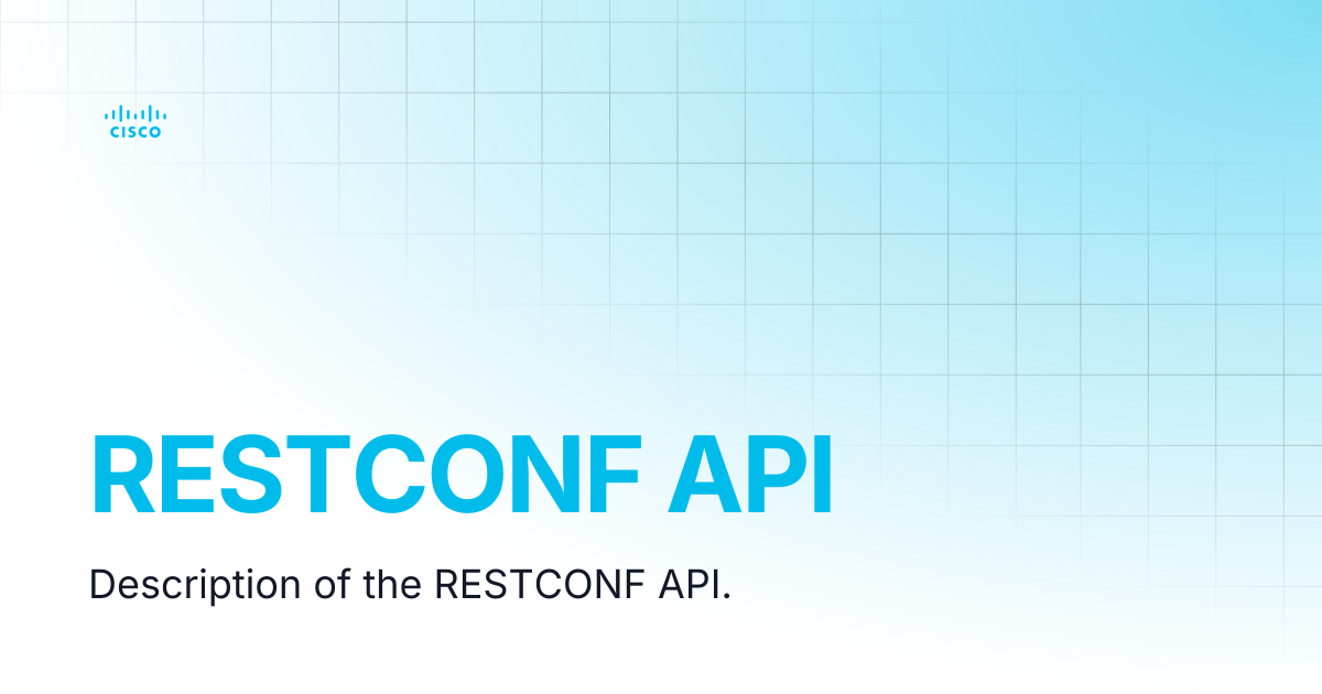 RESTCONF API | Guides and References | Cisco Crosswork NSO Documentation