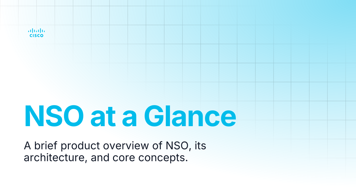 Nso At A Glance Cisco Crosswork Nso Documentation